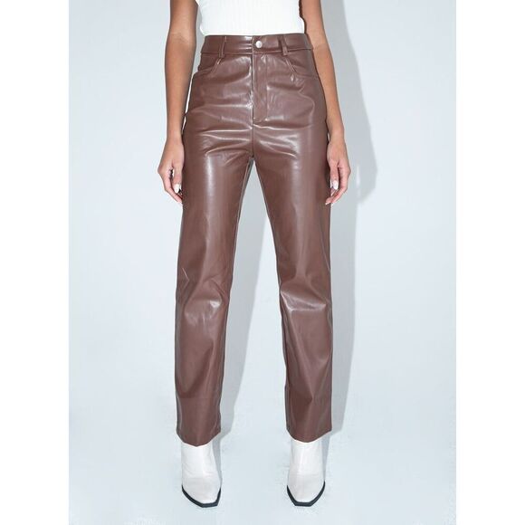 ✨Princess Polly LOVE LIES SZ 4 PANTS BROWN✨ - Picture 1 of 12
